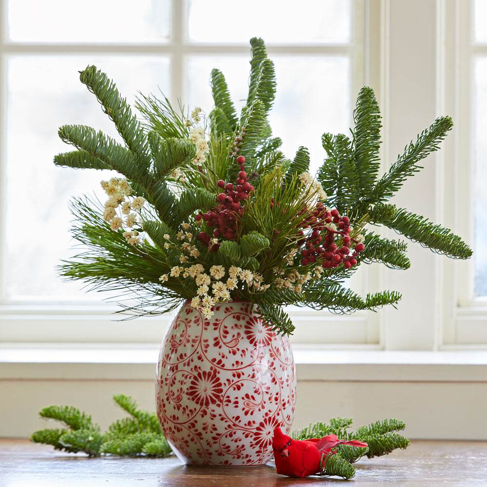 Fresh & Fragrant Holiday Bouquet with Vase