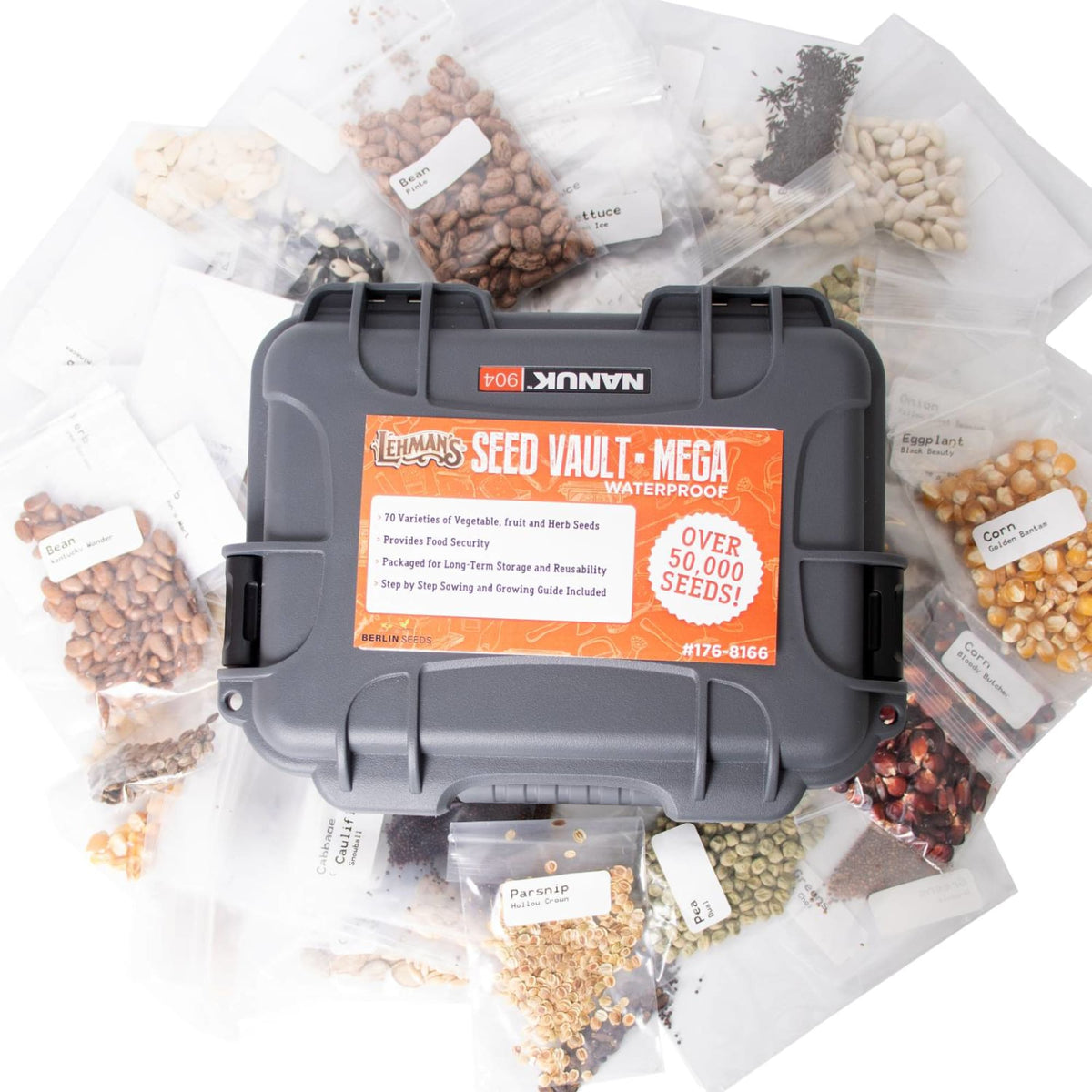 Lehman's Mega Heirloom Seed Vault with Waterproof Case
