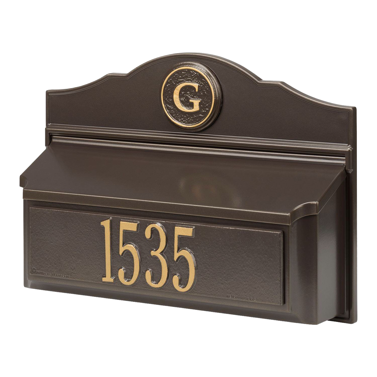 Whitehall Custom Wall Mount Mailbox - Bronze/Gold