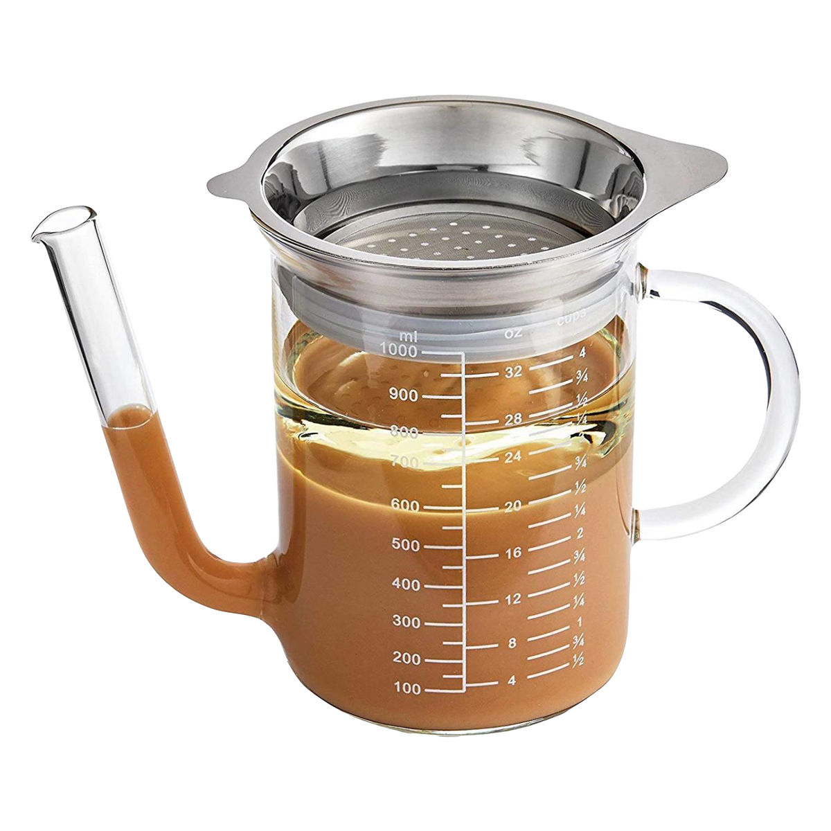Glass Gravy Strainer and Fat Separator