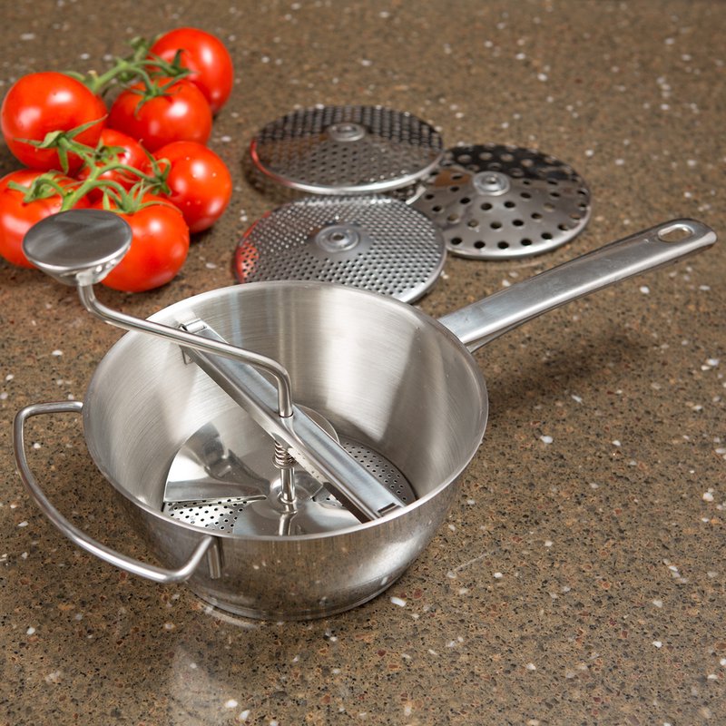 2-Qt Stainless Steel Food Mill with 4 Discs