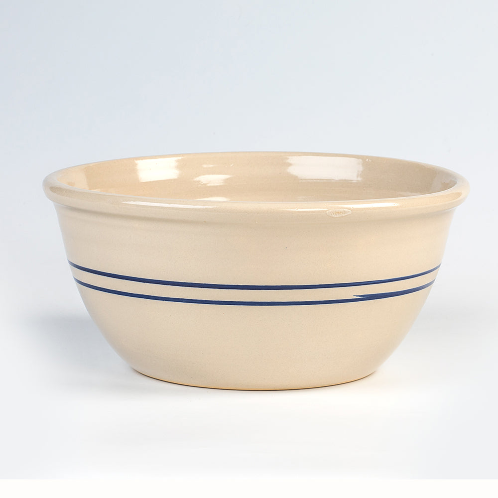 14" Heritage Blue Stripe Stoneware Mixing Bowl