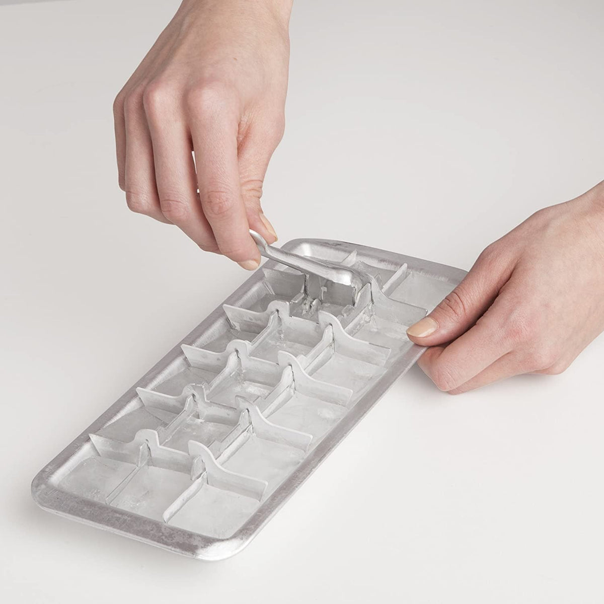 Old-Time Aluminum Ice Cube Tray