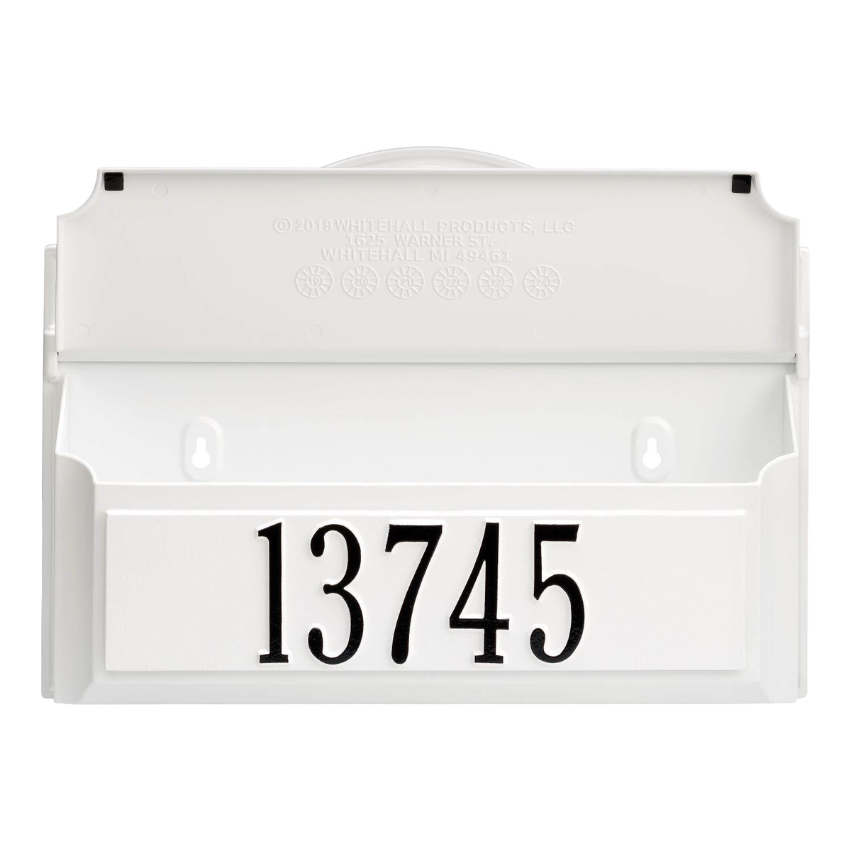 Whitehall Custom Wall Mount Mailbox - White/Black