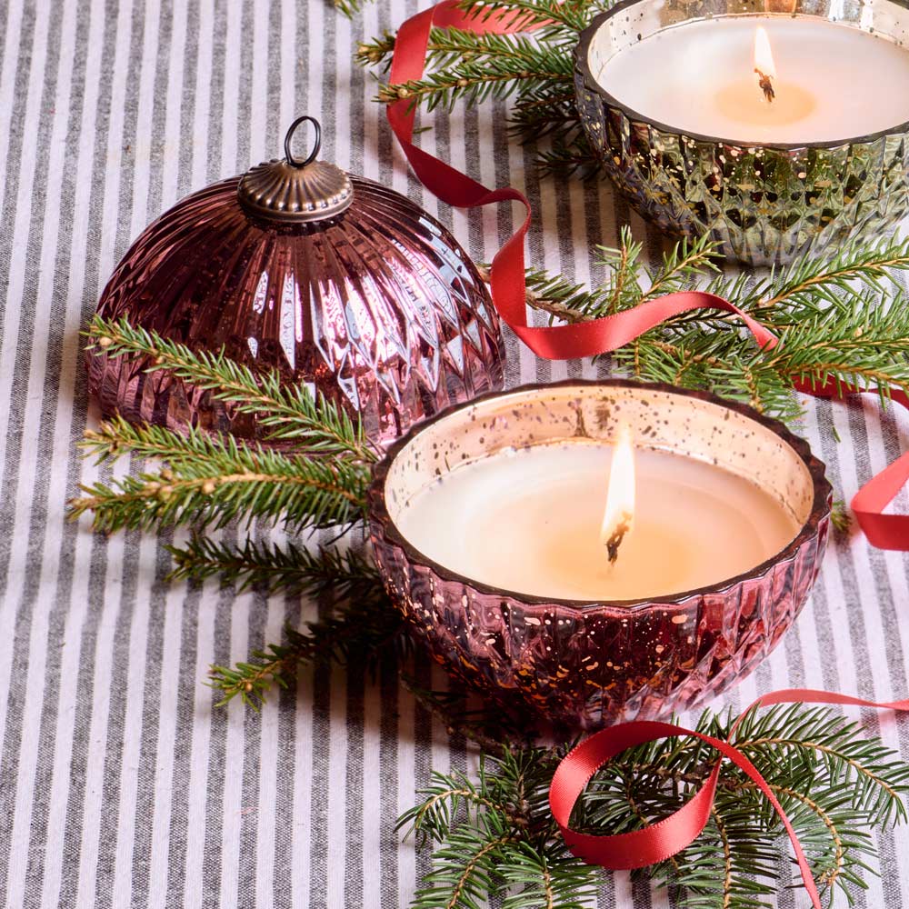 Mercury Glass Ornament Candles
