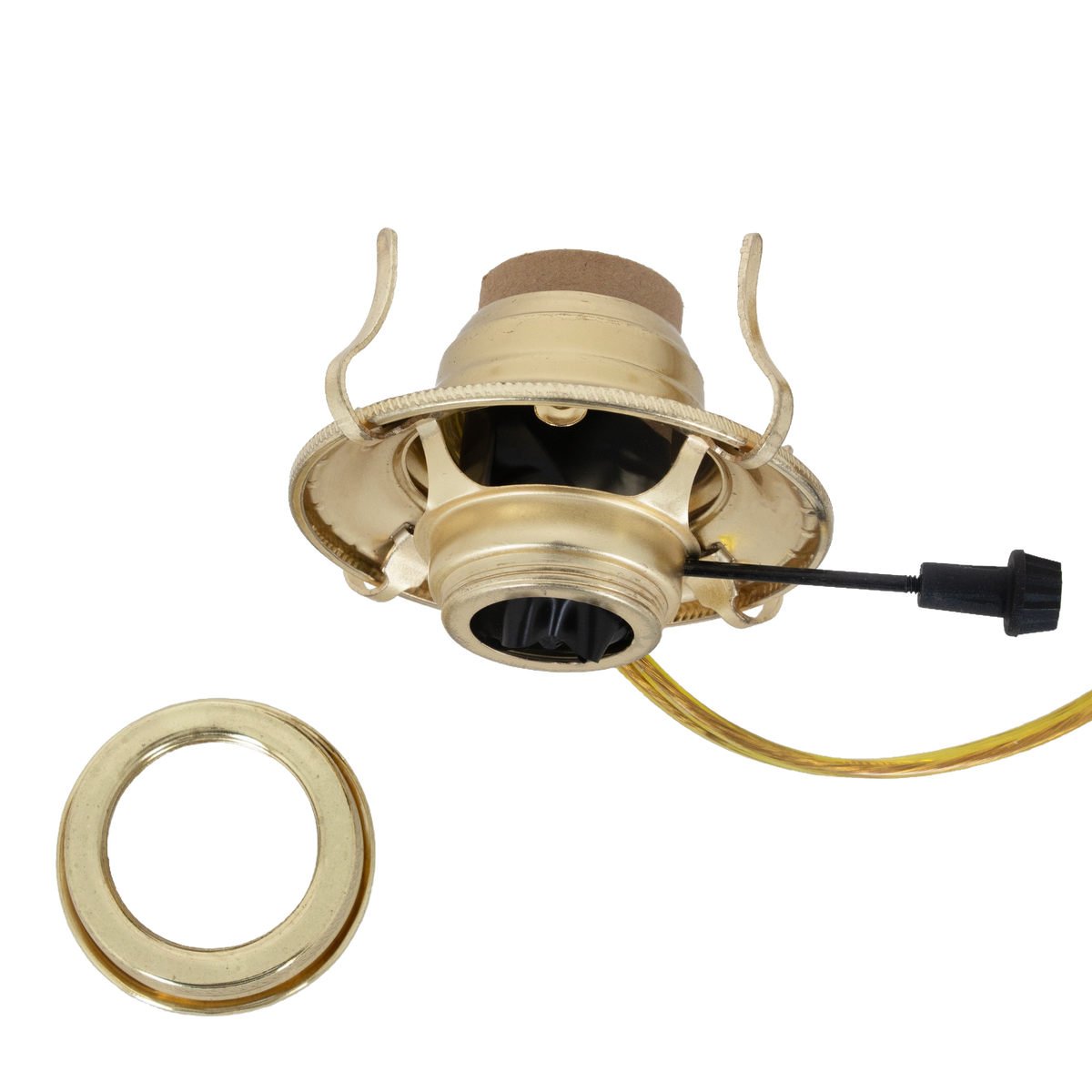 Brass Plated Electrified Burner for Oil Lamps - #2