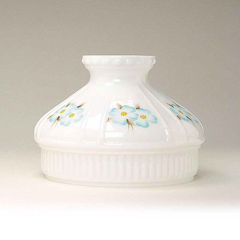 Aladdin Blue Dogwood Glass Oil Lamp Shade