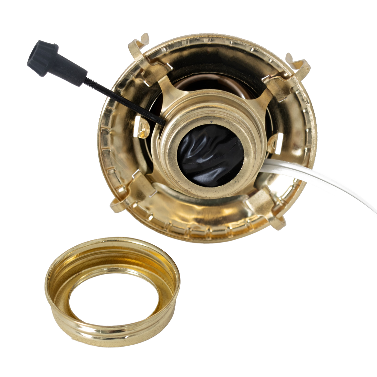 Brass Plated Electrified Burner for Oil Lamps - #2