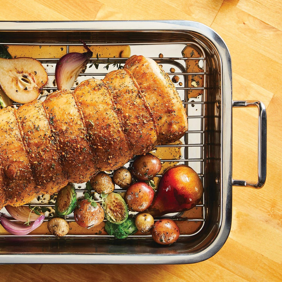 Farberware Stainless Steel Roaster with Rack 17"x12.25"