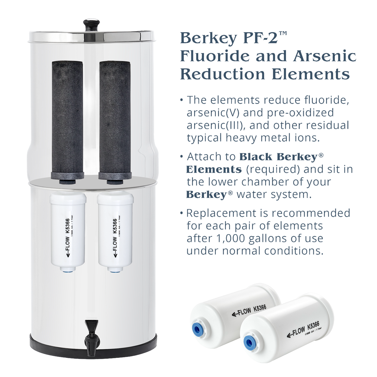 Optional Reduction Element PF-2 for Black Berkey Water Filter Element