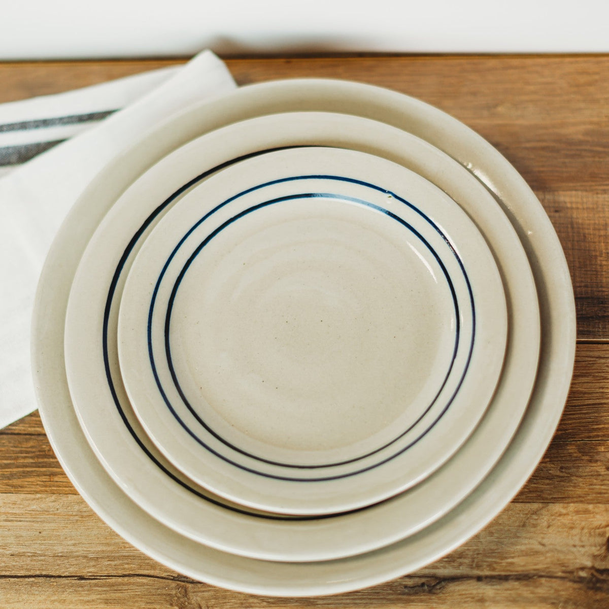 Heritage Blue Stripe Stoneware Dinner Plate