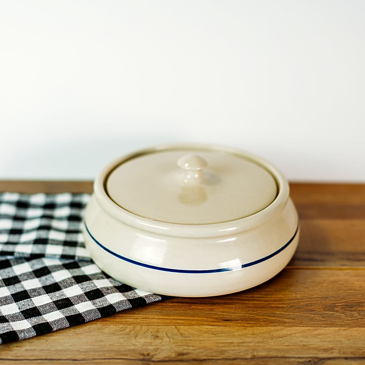 Heritage Blue Stripe Stoneware Tortilla Warmer