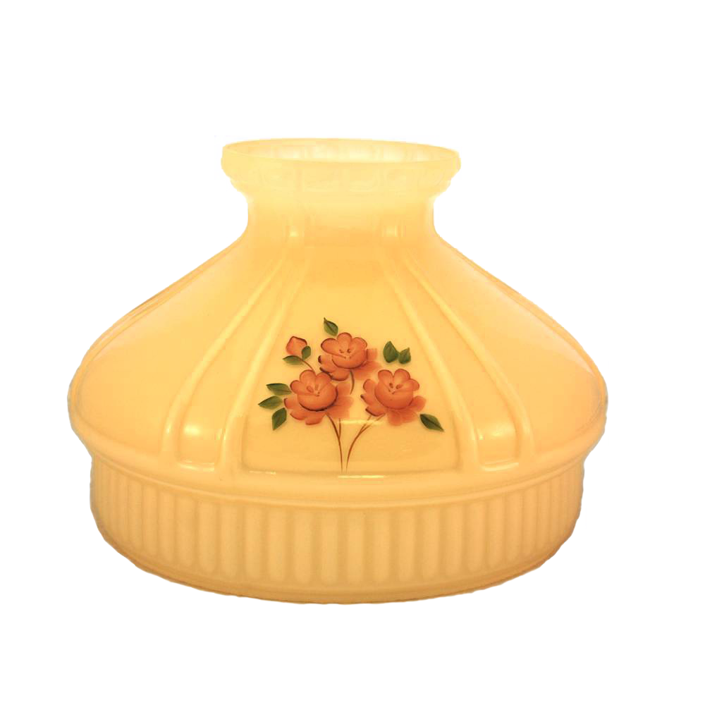 Aladdin Champagne Red Rose Glass Oil Lamp Shade