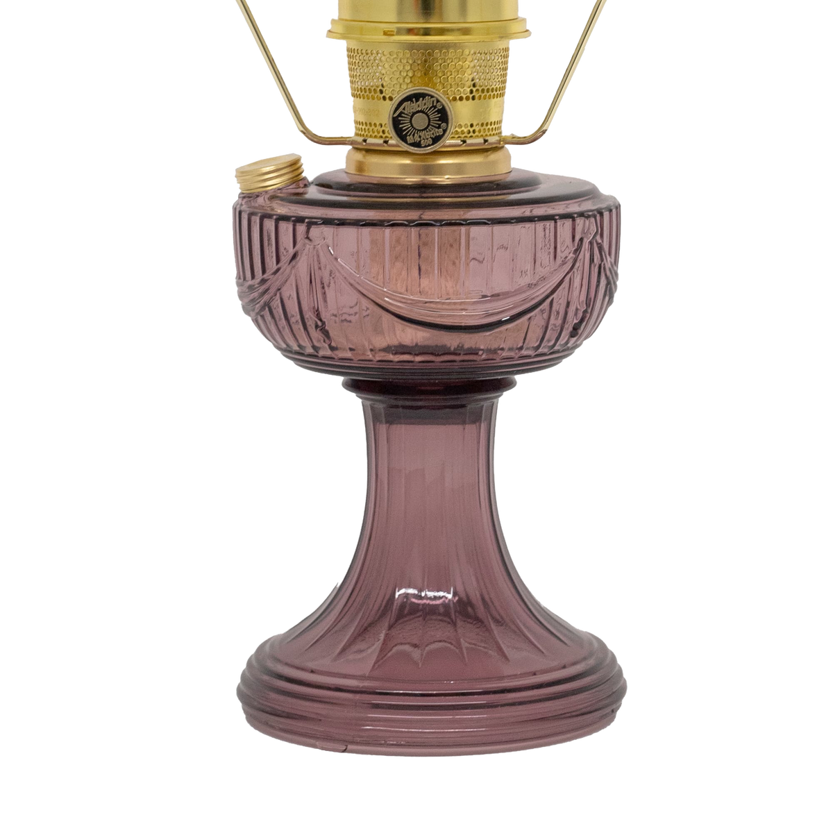Aladdin Glass Lincoln Drape Oil Lamp (Optional Rose Shade)
