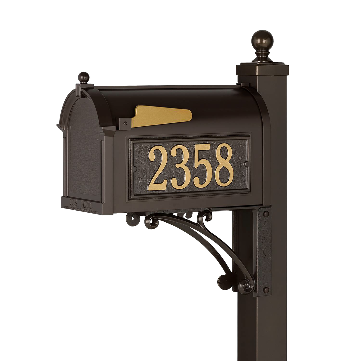Whitehall Custom Capitol Mailbox - Bronze/Gold