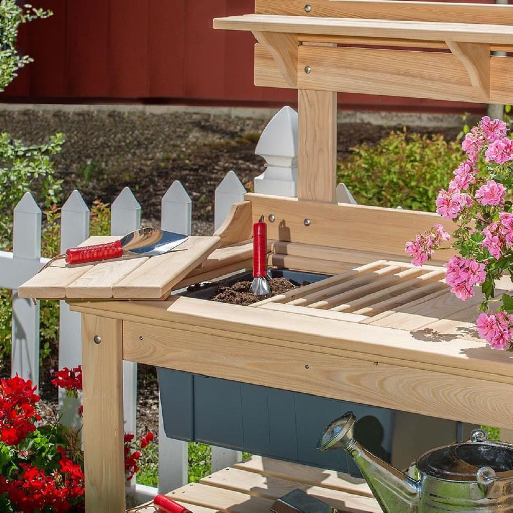 Outdoor Cypress Wooden Potting Table