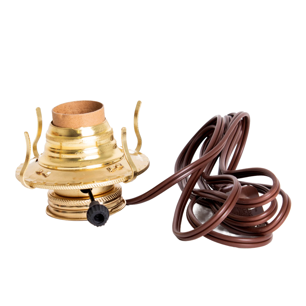 Brass Plated Electrified Burner for Oil Lamps - #2