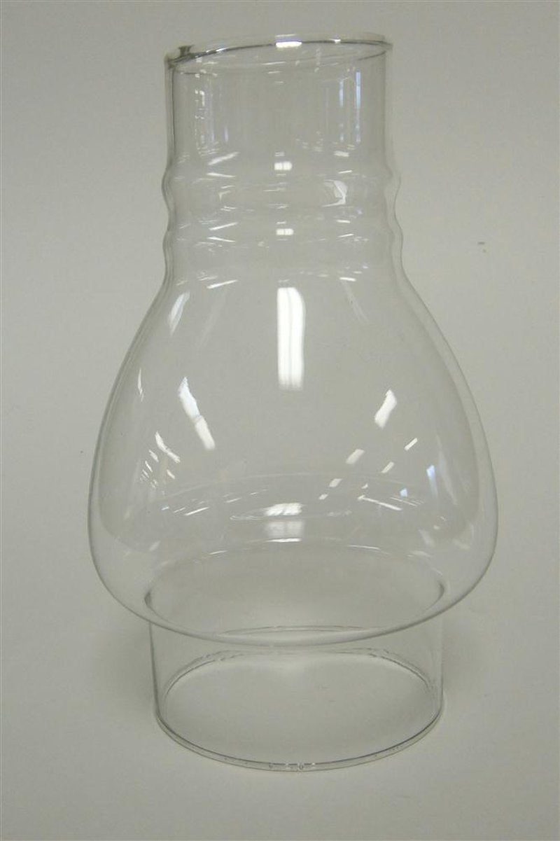 Ribbed Clear Oil Lamp Chimney - 2-7/8" Base