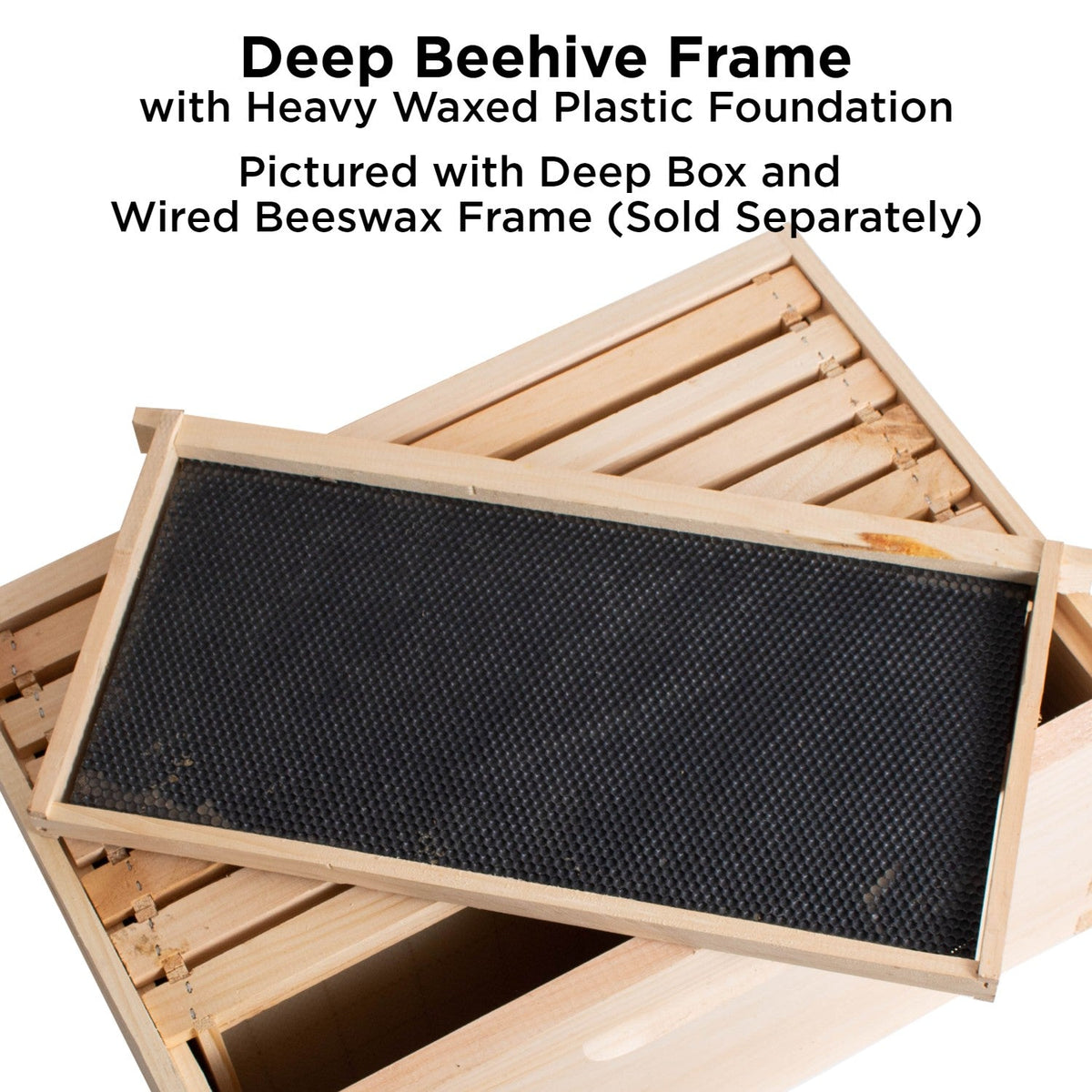 Deep Wood Bee Frame with Heavy Waxed Plastic