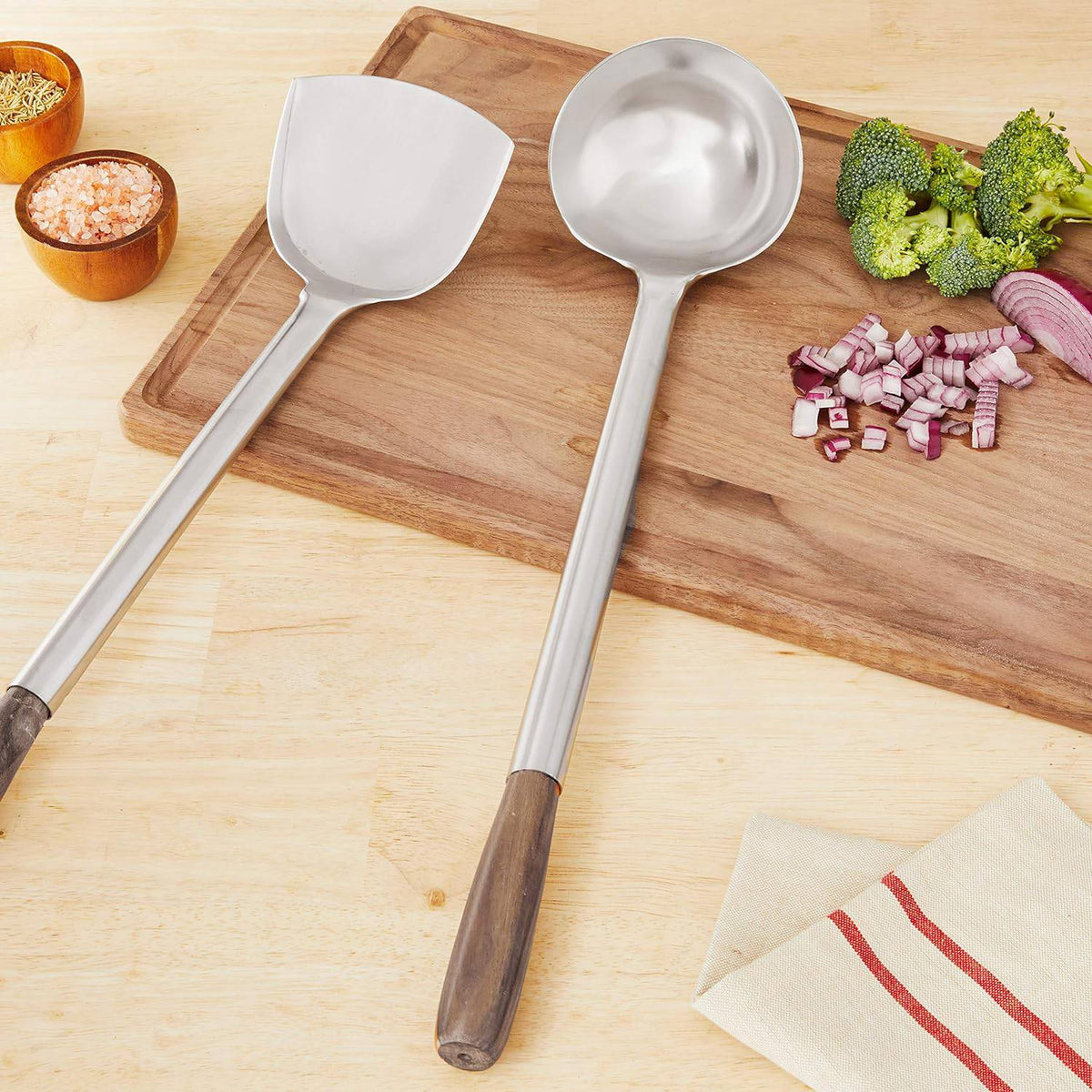 Chuan and Hoak - Spatula and Ladle Wok Utensil Set