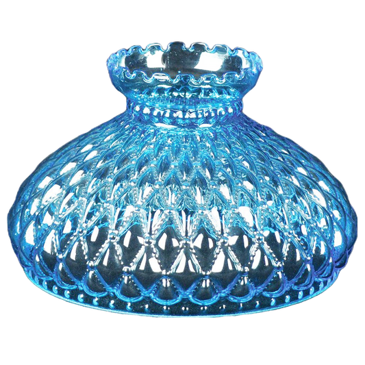 10" Blue Diamond Quilt Oil Lamp Shade