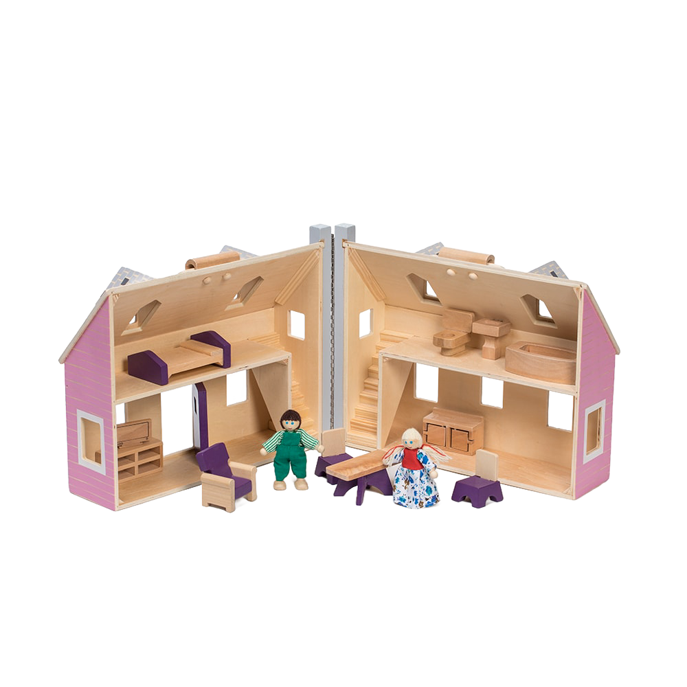 Fold and Go Wooden Dollhouse