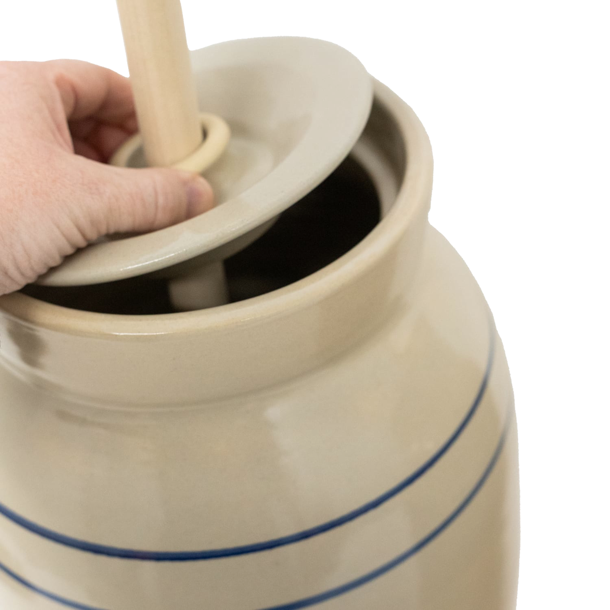 Hand-Turned Pottery Butter Churn