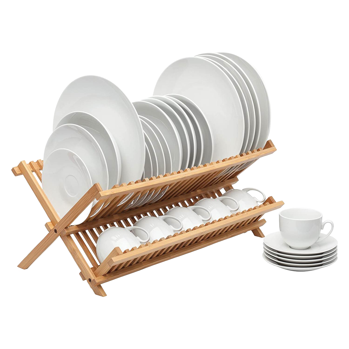 Bamboo Foldable Dish Drying Rack