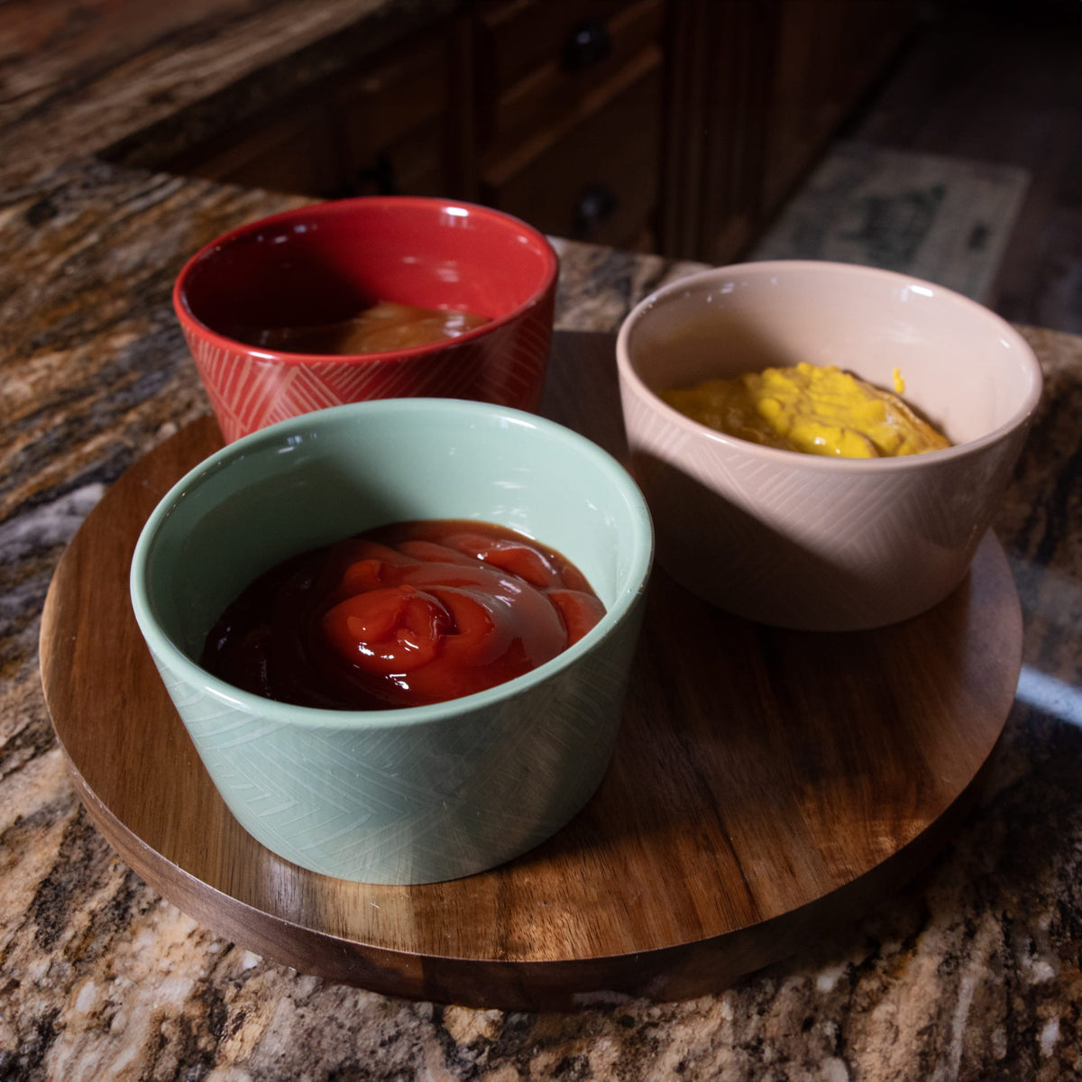 Thirstystone 12" Lazy Susan Turntable with Condiment Bowls