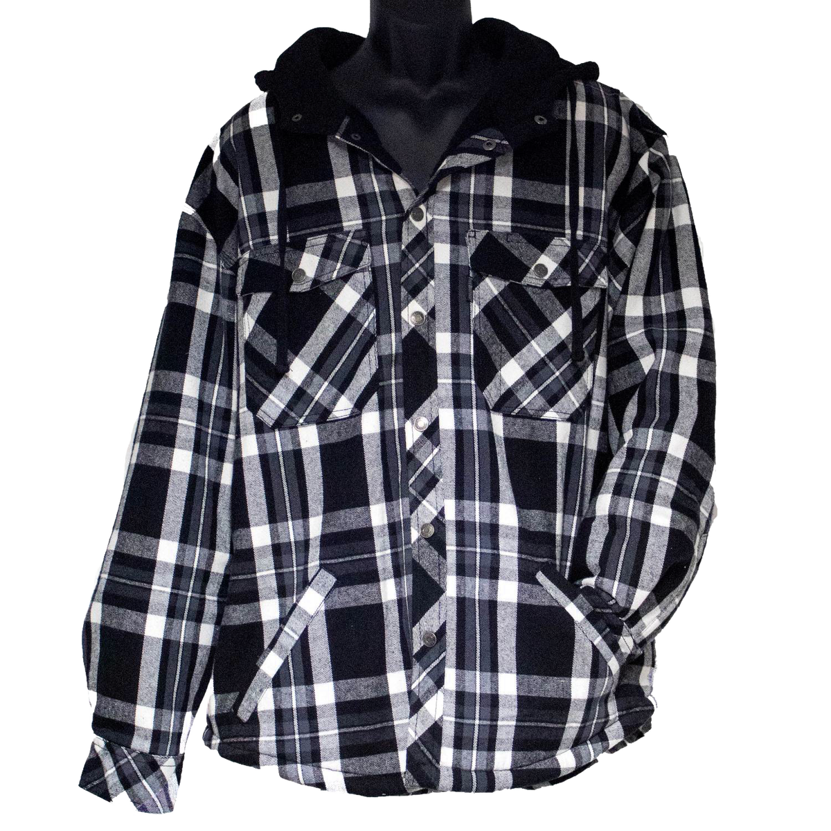 Men's Hooded Sherpa Lined Flannel Jacket - 4XL (Big)