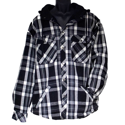 Men's Hooded Sherpa Lined Flannel Jacket - 4XL (Big)