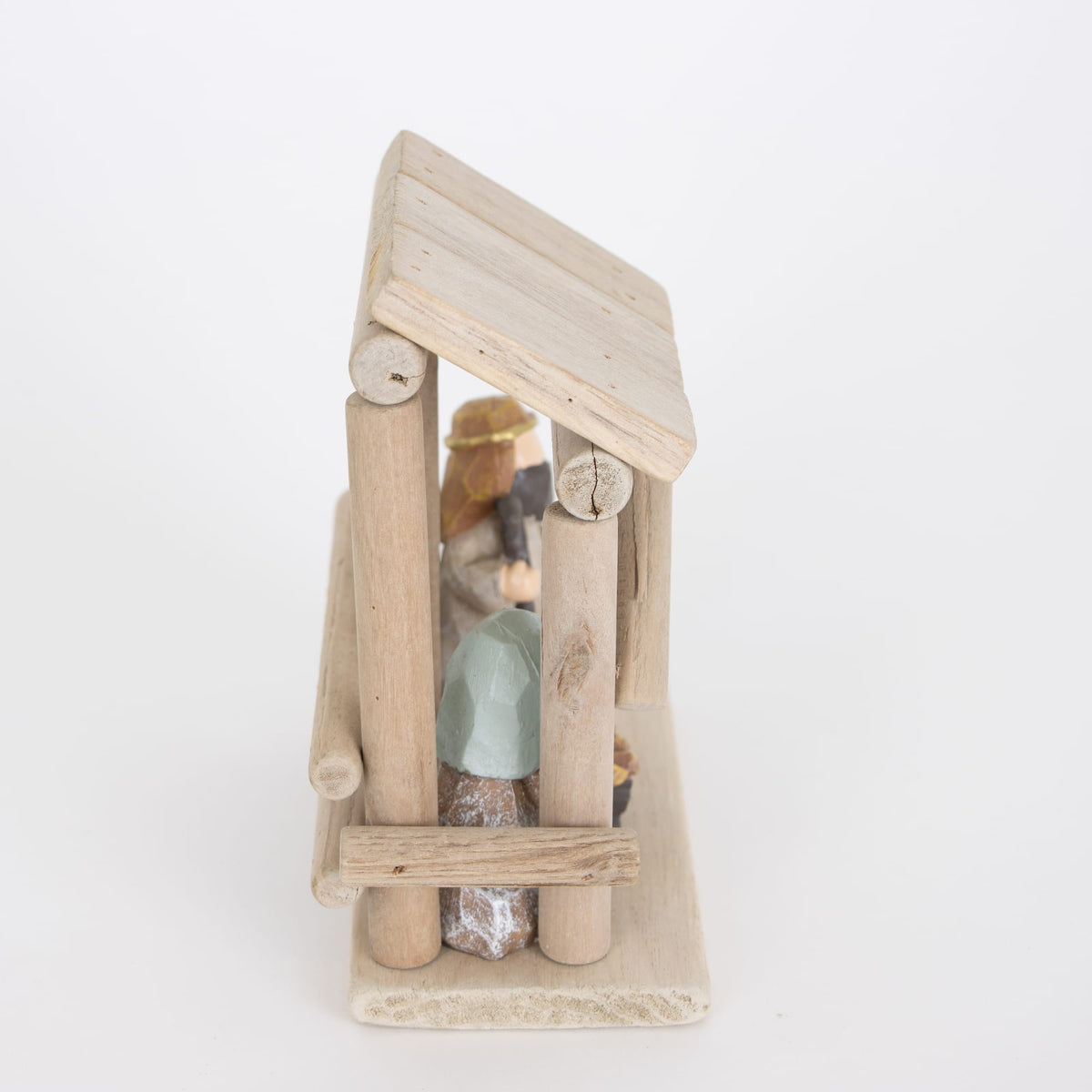 Nativity Scene with Wood and Resin - 7"