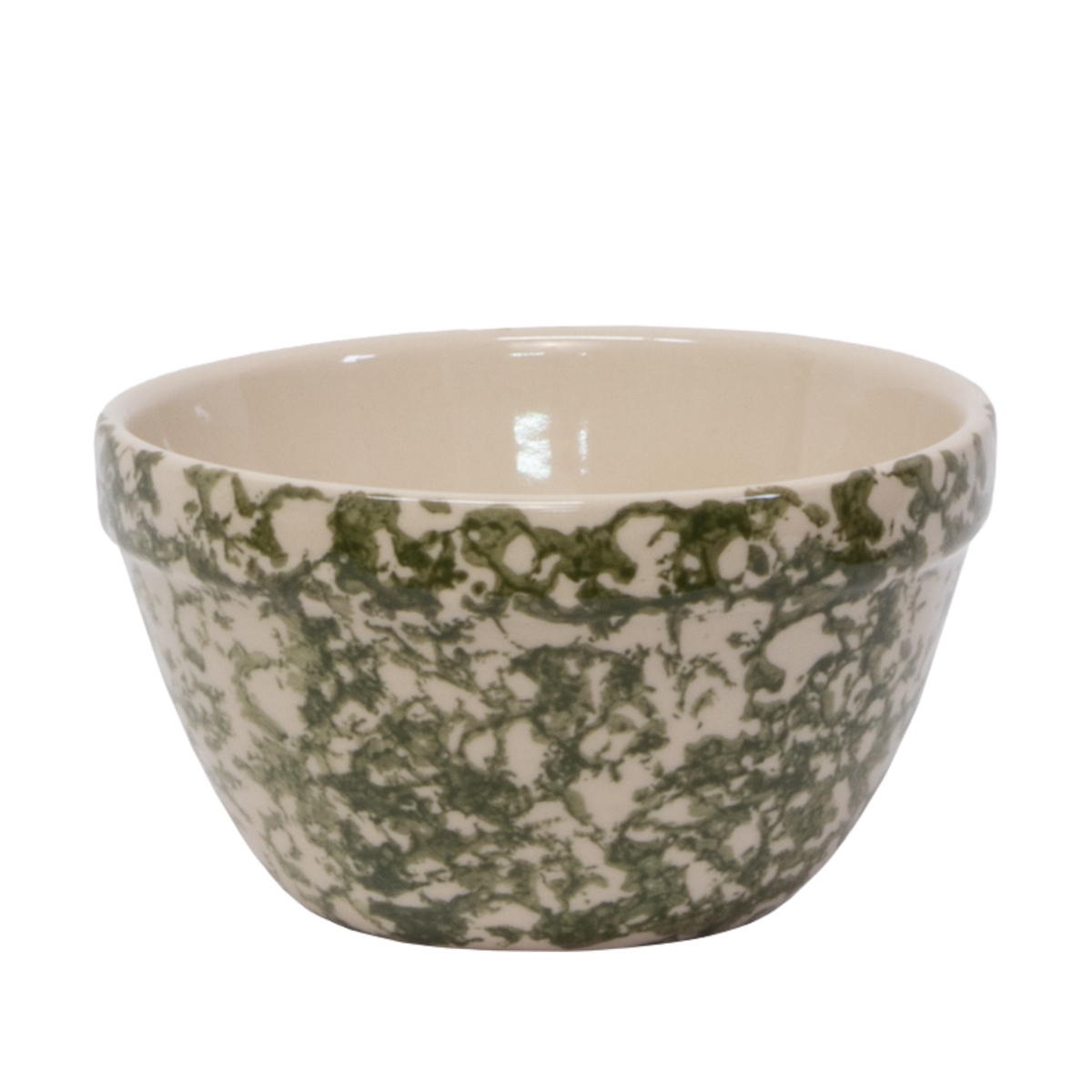 Stoneware Shoulder Bowl – Sponge Green