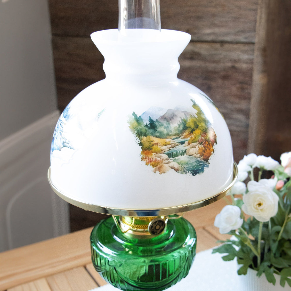 Aladdin Wild Mountain Stream Lamp Shade - Glass - 10"