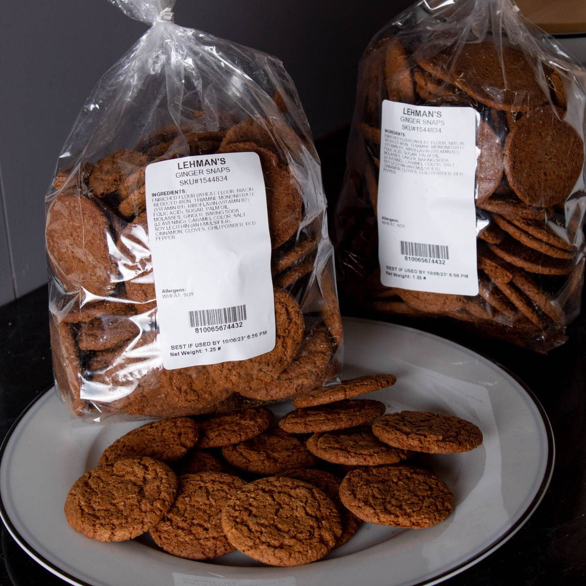 Lehman's Crispy Ginger Snaps - 2 Bags of Cookies