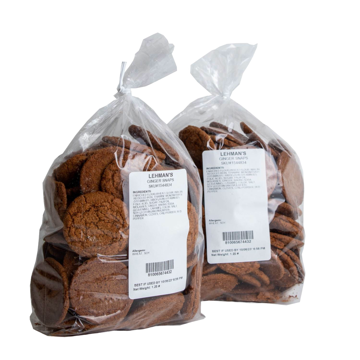 Lehman's Crispy Ginger Snaps - 2 Bags of Cookies