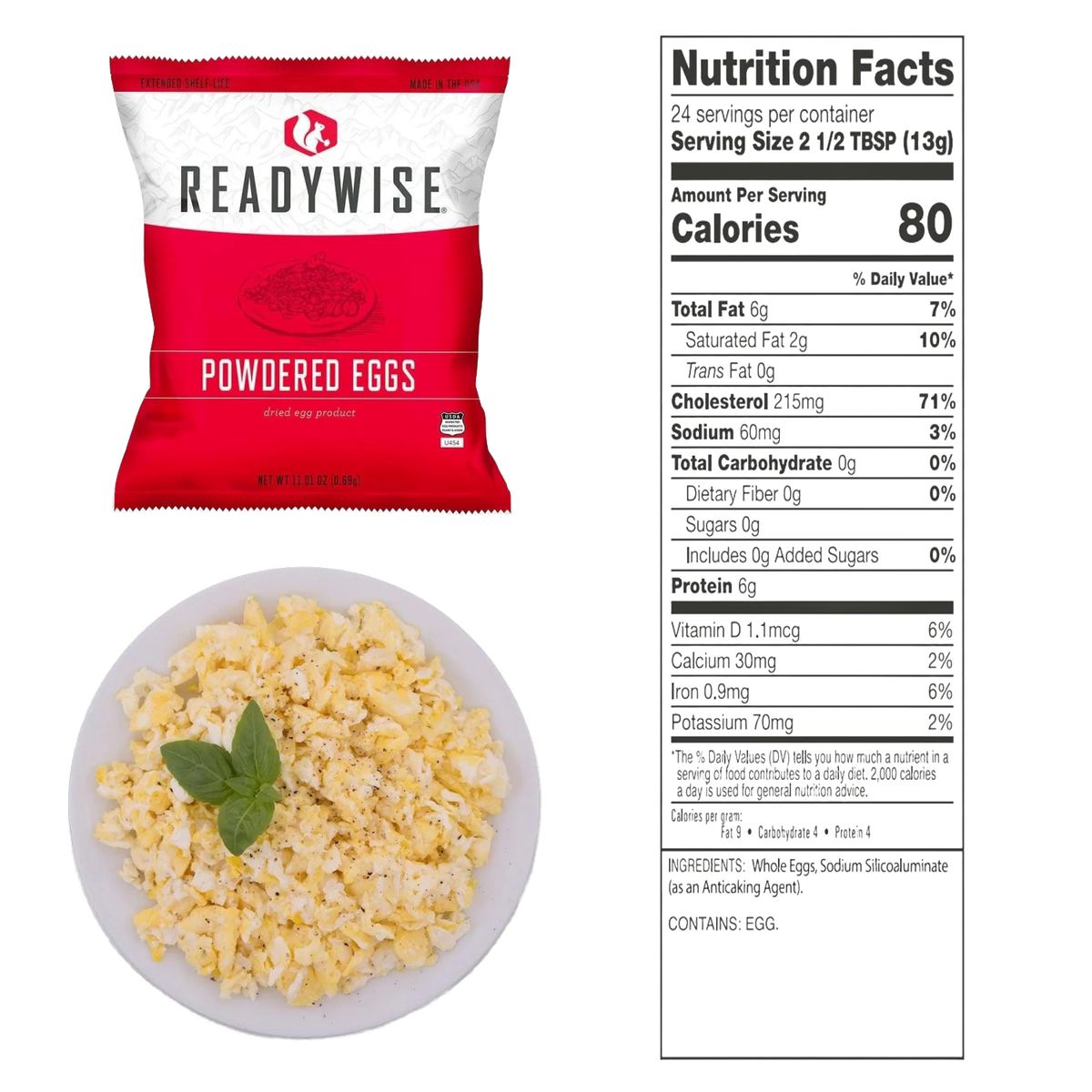 ReadyWise Freeze-Dried Powdered Eggs Bucket (144)