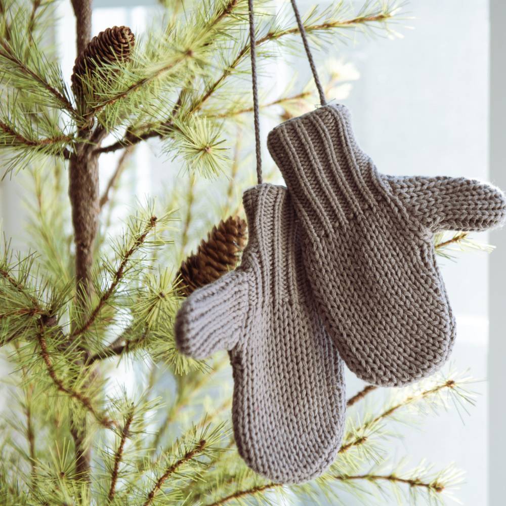 Christmas Mittens Decoration - Gray