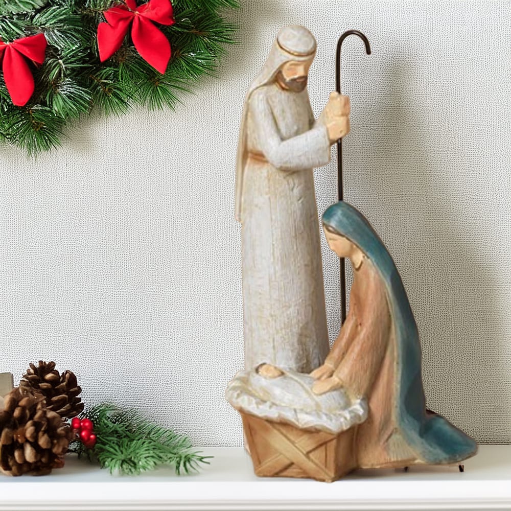 Resin Holy Family Nativity - 7.8"