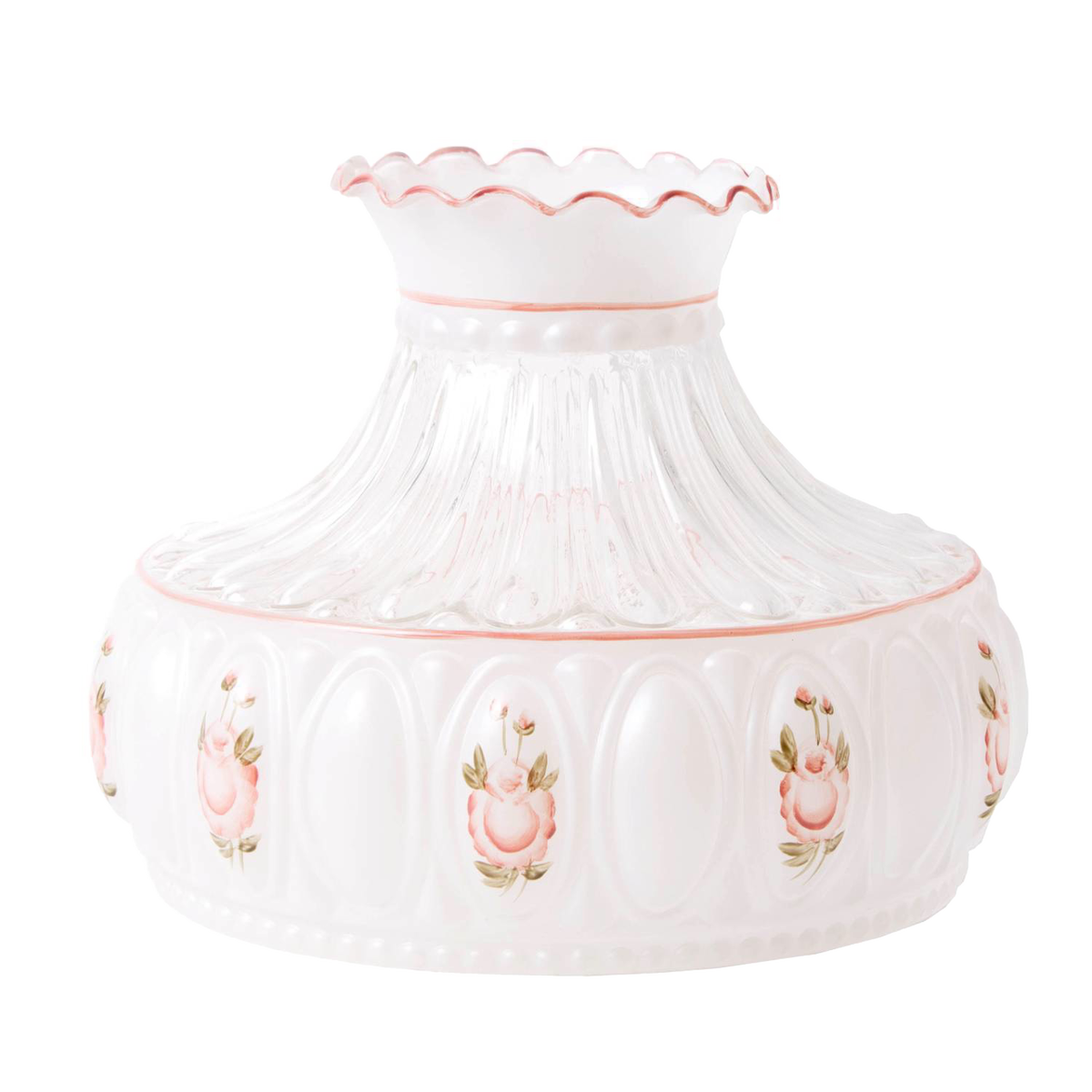 Aladdin Pink Rose Glass Oil Lamp Shade