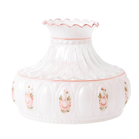 Aladdin Pink Rose Glass Oil Lamp Shade