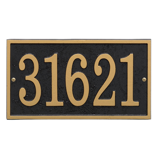 Whitehall Custom Address Plaque - Black/Gold Rectangle