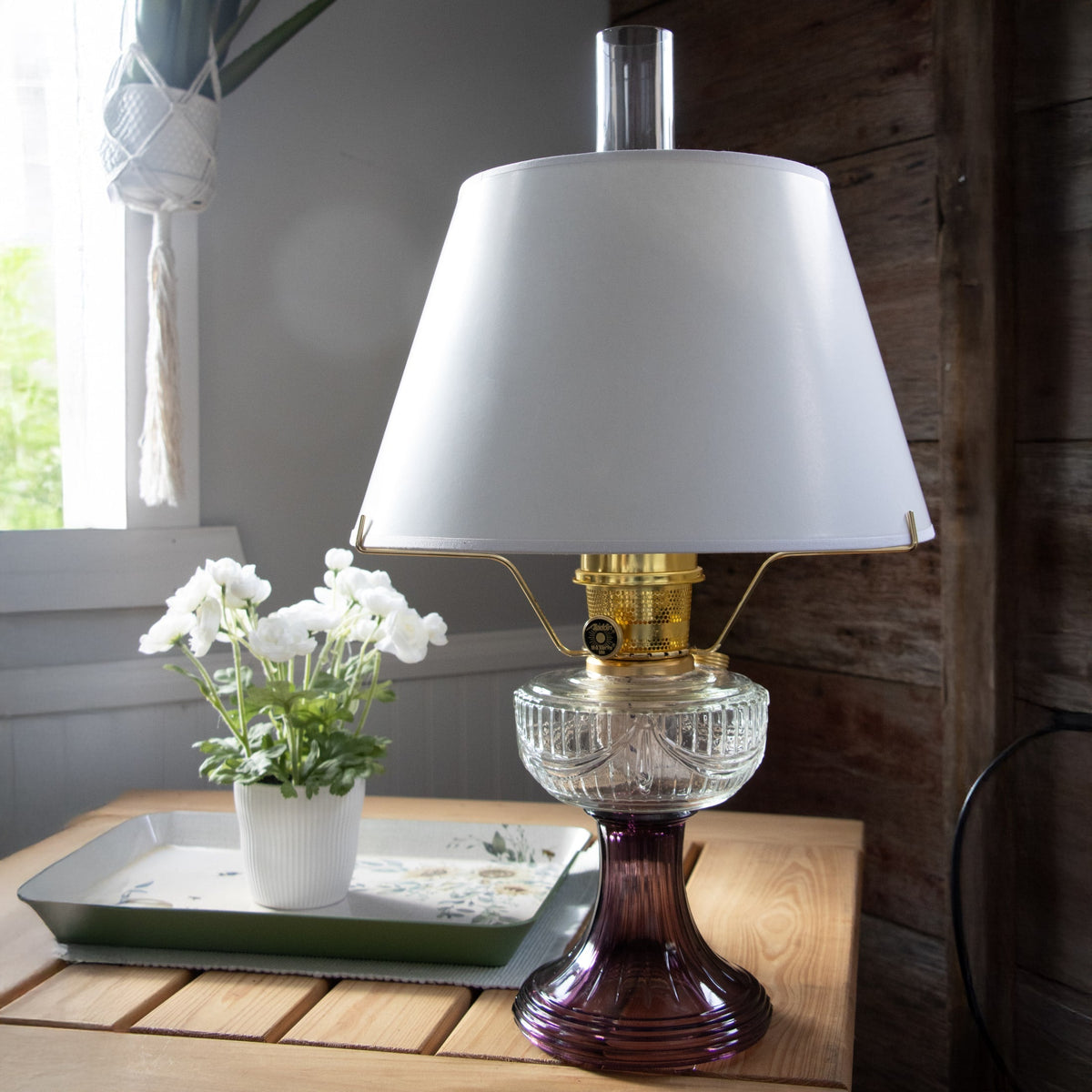 Aladdin White 14" Parchment Oil Lamp Shade