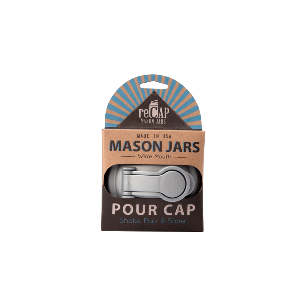 reCAP Mason Jar Pour Lid with Carry Loop - Wide Mouth