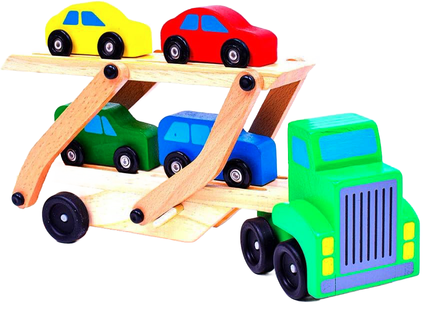 Melissa & Doug Car Carrier Truck Wooden Toy Set