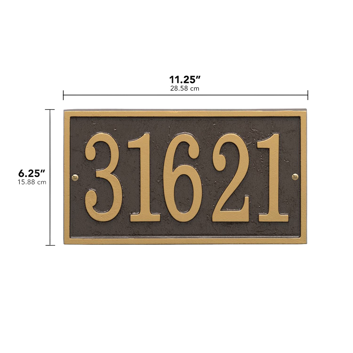 Whitehall Custom Address Plaque - Bronze/Gold Rectangle