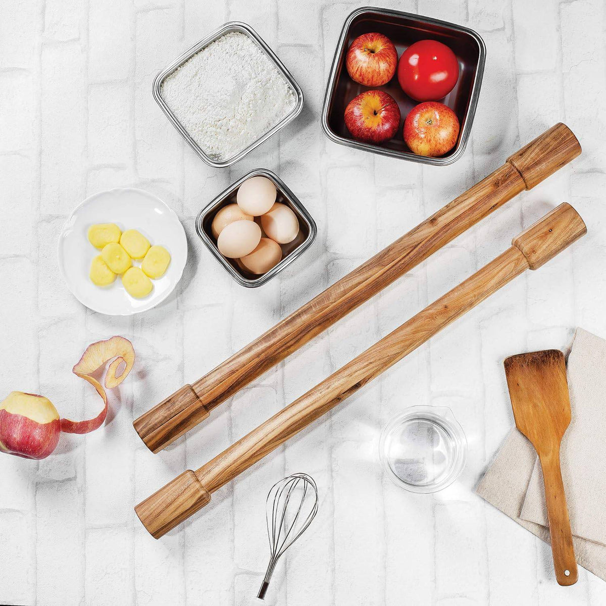 Acacia Wood 24" Rolling Pins - Set of 2