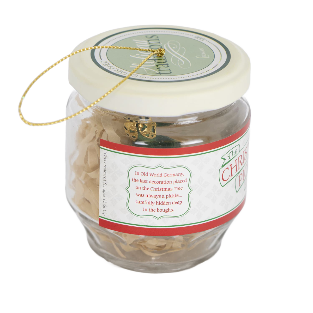 Christmas Pickle in Glass Jar Ornament Set