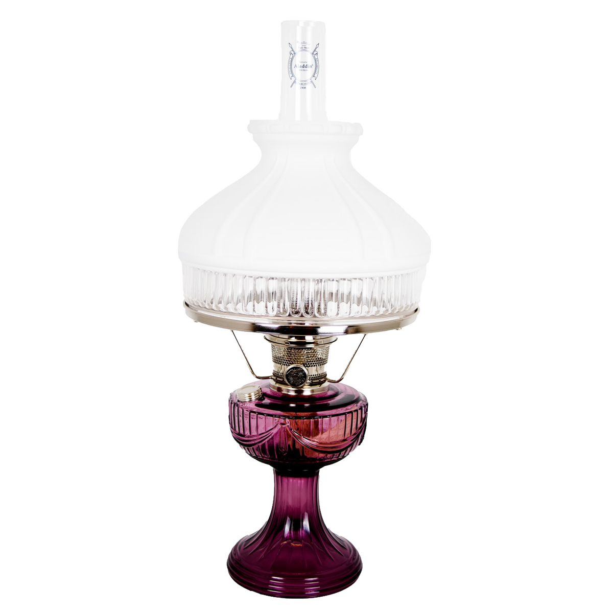 Aladdin Lincoln Drape Oil Lamp with White Top Shade