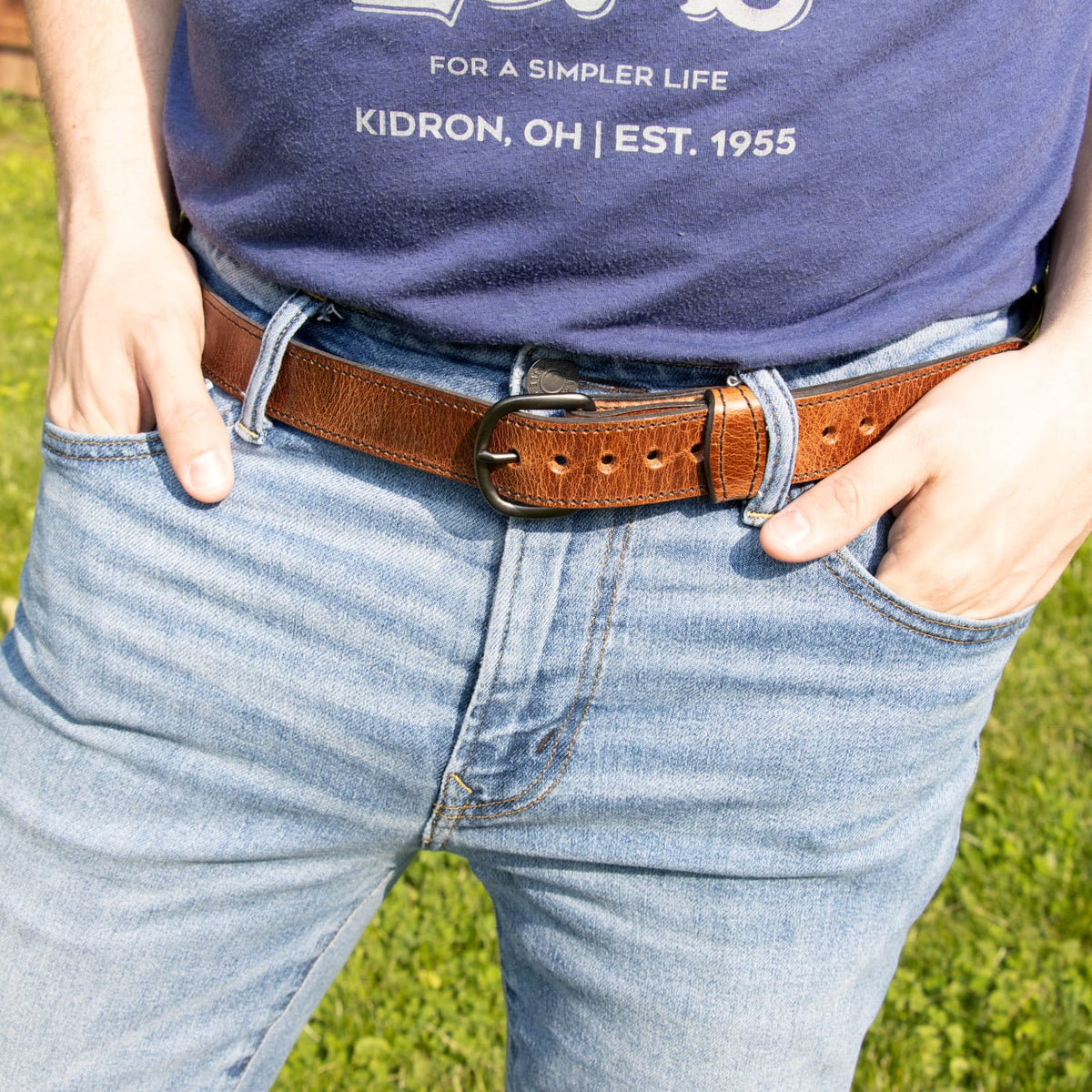 Amish-Made Dress Leather Belts - 1-1/4 Inch Wide